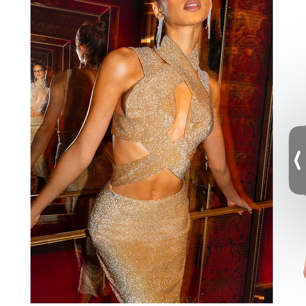 Golden goddess dress - Tamara Dress by Eliya 
NWT Comes from smoke free house
